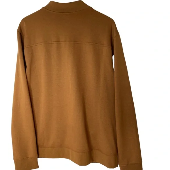 H & M Brown Sweatshirt Preppy Academia Zip Up Bomber Jacket Pockets XXL - Picture 9 of 10